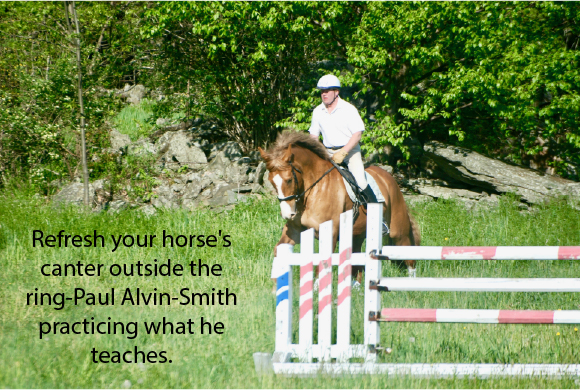 Refresh your horse's canter outside the ring-
Paul Alvin-Smith practicing what he teaches.
