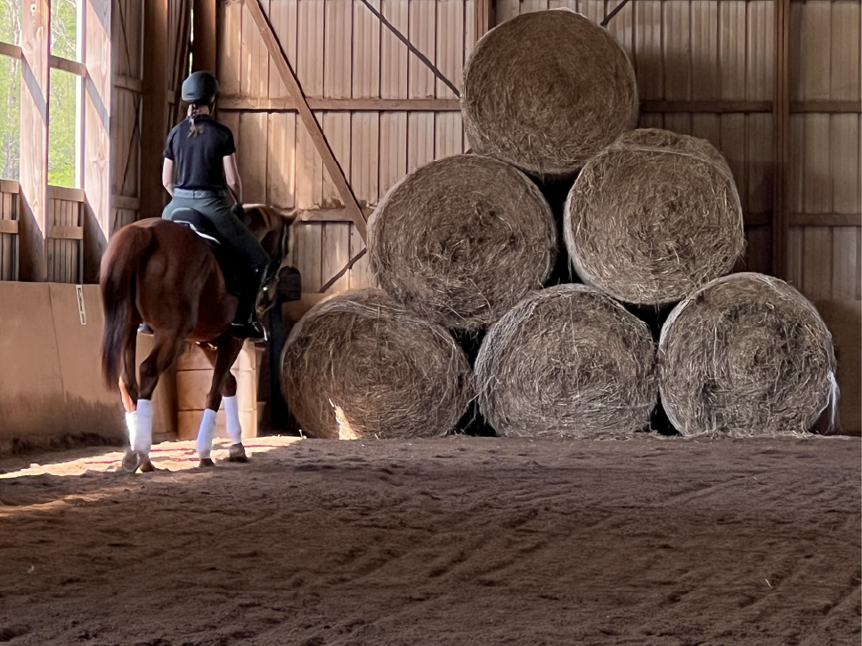 Round Bales Stored Inside